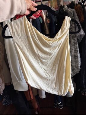 Light Yellow Draped Cowl Neck Tank Top